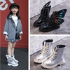 2021韩版儿童马丁靴银色，女童靴子时尚翅膀，靴男童短靴学生表演单靴