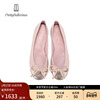 prettyballerinas西班牙芭蕾，鞋金粉色圆头，蝴蝶结平底浅口休闲单鞋