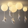 北欧简约创意设计师气球卡通小熊，吊灯儿童房书房卧室过道温馨泡泡
