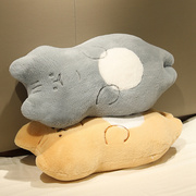 卡通猫咪靠垫毛绒玩具抱枕萌猫沙发靠可拆洗兔毛绒床头大号靠枕