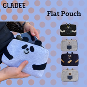 gladee日本gladee立体刺绣化妆包手拿包ipad，游戏机收纳flatpouch
