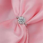 珠宝s925银个性白色，女式高碳钻时尚欧美麻花韩版戒指