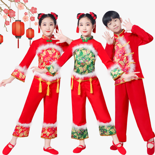元旦儿童春节喜庆演出服灯笼，开门红秧歌幼儿民族舞蹈表演服男女童