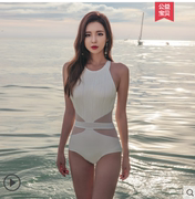 2024连体泳衣女性感夏季海边显瘦遮肚连体三角小胸聚拢温泉