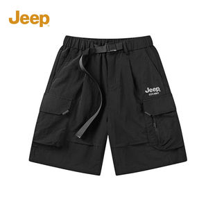 jeep吉普男士短裤夏季运动休闲裤男款，2024美式五分工装裤男生