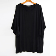 夏季韩版300斤莫代尔，长袖宽松蝙蝠衫女连衣裙，t恤衫200斤黑色