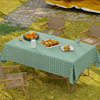 田园风蛋卷桌桌布户外pvc防晒防水野餐布室外庭院格子餐桌布