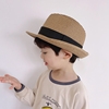 儿童防晒帽夏季男童帽子，遮阳帽百搭亲子，帽编织草帽沙滩宝宝太阳帽