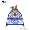 欧式新古典壁炉座钟新中式青花瓷镶铜和平鸽台钟高端别墅装饰钟表