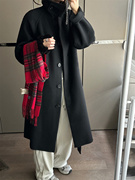 shine秋季韩国进口面料，复古高品质双面羊毛大衣外套
