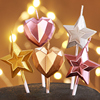 生日蜡烛浪漫创意ins钻石切面蜡烛爱心立体五角星甜品台蛋糕装饰