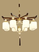 新中式客厅吊灯全铜实木中国风禅意现代大气别墅餐厅卧室茶室灯具