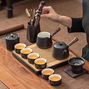 日式侧把壶茶具套装家用简J约办公室会客陶瓷功夫茶盖碗茶杯带茶