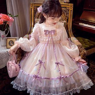 女童洛丽塔公主裙春装，2024洋气儿童蓬蓬，网纱连衣裙女孩生日裙