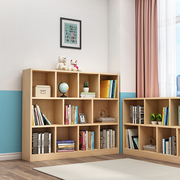 儿童书架实木落地置物架，松木教室学生书柜简约组合矮柜格子收纳柜