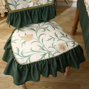 美式田园餐椅垫北欧轻奢防滑椅子坐垫高级感氛围餐桌布艺凳子套罩