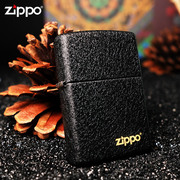 Zippo黑裂漆236经典系列打火机之宝磨砂煤油防风火机商标套装