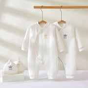 新生婴儿秋冬装连体衣服保暖夹棉爬服0-1岁三层保暖哈衣