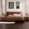 意式轻奢真皮床1.5米卧室，双人床1.8米大床现代简约高档软包婚床