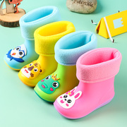2024儿童雨靴卡通恐龙动物幼儿水靴宝宝水鞋加绒保暖女童雨鞋