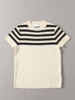 轻奢~柜子1400+ 简洁时髦 法式小众条纹棉质短袖套头针织衫T恤303