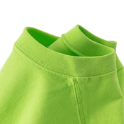 荧光绿250g重磅纯棉圆领长袖t恤纯色清凉系小清新宽松上衣基础款