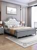 美式实木床1.8米双人床主卧软靠现代简约1.5家用储物高箱欧式床