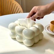 欧式轻奢高档棉花糖纸巾盒摆件家用客厅创意抽纸盒茶几餐桌装饰品
