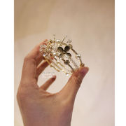 多层水晶水钻设计感简约闪闪新娘伴娘姐妹团伴手礼手腕花珍珠手环