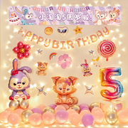 男女孩10周岁生日条幅，背景墙儿童周岁，气球场景装饰用品