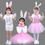 六一儿童节表演服装幼儿园小白兔，演出服女童兔子舞蹈动物造型衣服