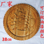 东阳木雕挂件壁饰 画香樟实木雕刻工艺品沙发电视背景墙壁挂38cm