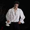 哥特男装欧洲中世纪复古衬衣男宽松流行舞台表演演出衬衫英伦潮流