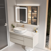 简约岩板陶瓷台上盆浴室柜，组合卫生间洗手脸面，洗漱池台盆智能镜柜
