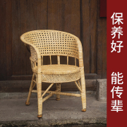 四川手工天然真藤椅子凳子阳台，家用老人椅夏季户外老式靠背竹腾椅