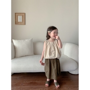WeiM童装女童背心套装裙夏季儿童韩版上衣裙子两件套宝宝衣服