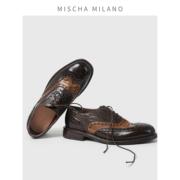 意大利mischa 2024布洛克雕花牛津鞋女 固特异英伦单鞋小皮鞋