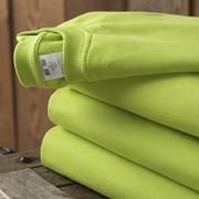 320g重磅荧光绿落肩袖圆领长袖卫衣宽松男纯色百搭情侣运动外套潮