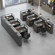 职员办公桌屏风卡座F3/4人位员工办公室桌子简约现代办公桌椅组合