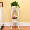 矮花架子小单层凳子式铁艺客厅，绿萝阳台欧式单个白色放(白色放)落地的花盆