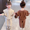 女童蝙蝠衫运动二件套2024春季女宝宝，洋气时尚套装中小儿童装