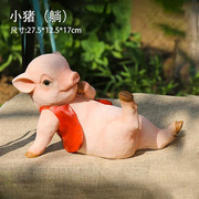 花园装饰仿真动物可爱小猪创意树脂摆件铁锹庭院，阳台卡通雕塑模型