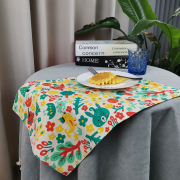 日式北欧棉麻卡通格子印花双层双面布艺加厚餐垫 碗垫 盘垫 餐巾