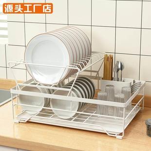 厨房碗架沥水架双层晾放碗碟，架滴水碗柜，碗筷收纳盒筷子盘子置物架