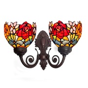 帝凡尼壁灯欧式复古玫瑰，温馨婚房装饰双头壁灯床头灯