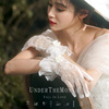 月下相恋韩式新娘手套白色，结婚婚纱短款网纱全指结婚婚纱礼服手套