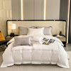酒店风轻奢简约白色四件套全棉，纯棉2024纯色，被套床上床单床笠