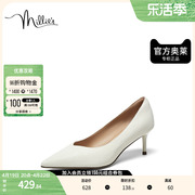 millie's/妙丽23春尖头高跟鞋设计感浅口细跟女单鞋SHV12AQ3