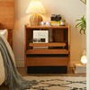 实木岩板床头柜现代简约家用储物柜小户型，卧室床边柜收纳柜小柜子