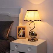 欧式卧室床头灯现代简约带田园静音可调光创意，时尚客厅钟表台灯